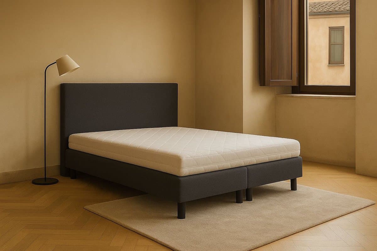 Boxspring Vendita vlak 190x220 cm Luxe Pocketvering Stof antraciet Gratis 2x Hoofdkussens