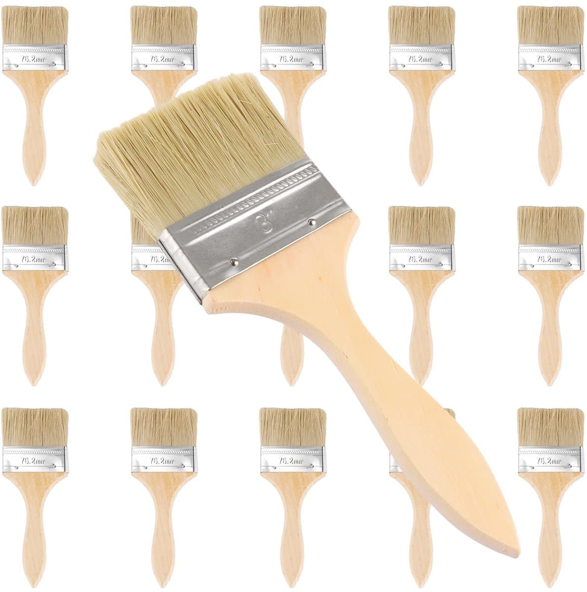 Brush Set of 15 205 x 75 mm Paint Brush Set for Paint, Varnish, Pickling, Glue, Flat Brush, Glaze Brush, Varnish Brush, Paint Brush for Painting Supplies