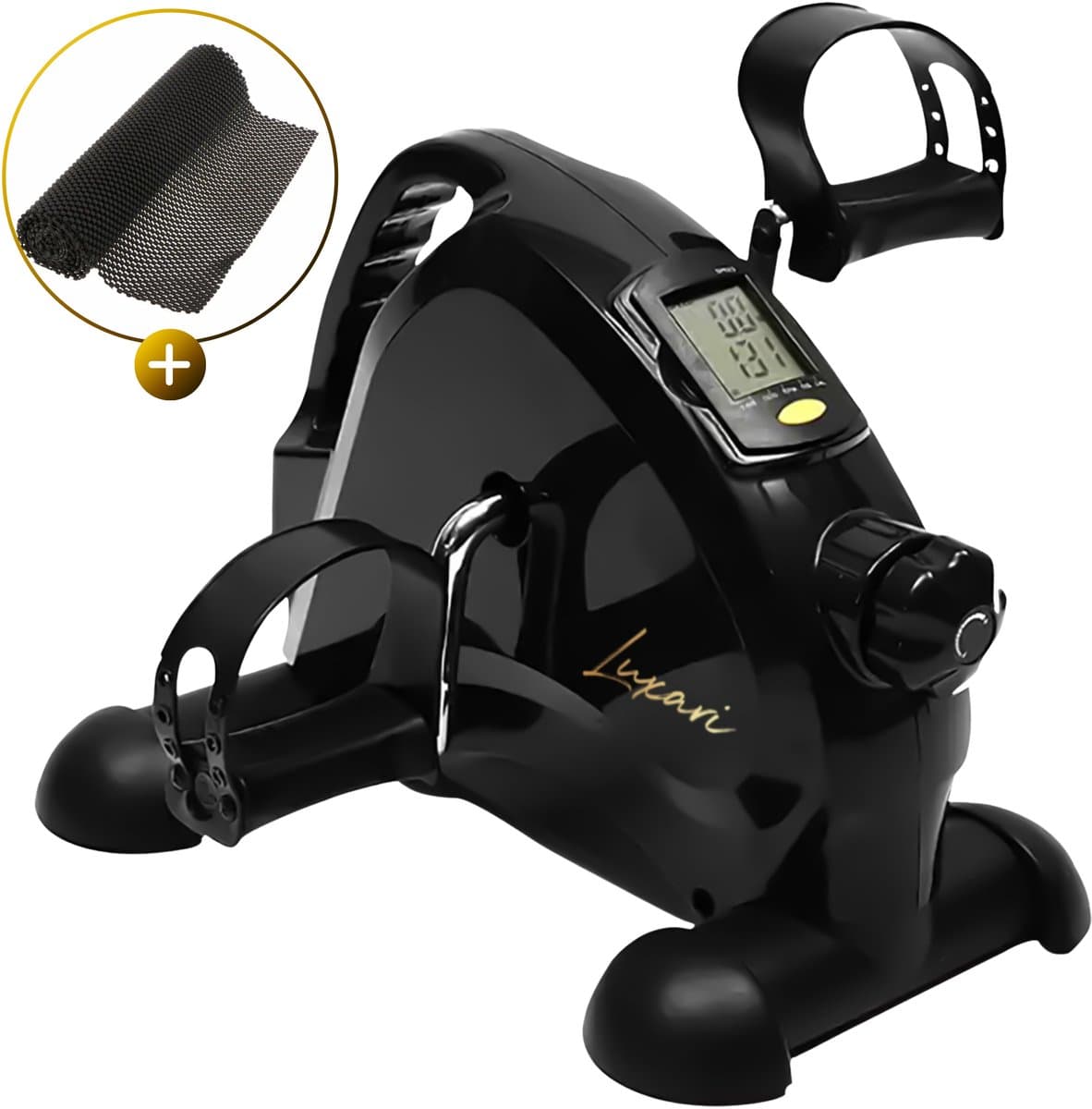 Luxari Stoelfiets M200 - Mini Hometrainer - Met LCD display & Anti-slip mat - Verstelbare Weerstand - Bureaufiets - Fietstrainer - Beentrainer - Bewegingstrainer - Mini Bike Voor Ouderen - Fit