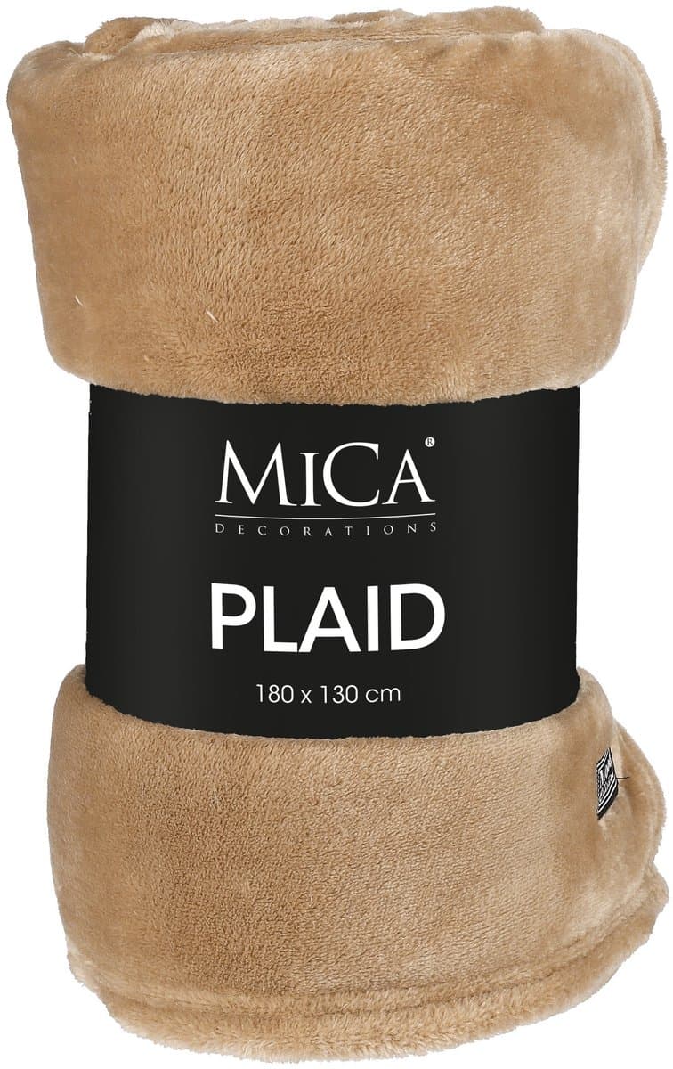 Mica Decorations Famke Fleece Plaid - L180 x B130 cm - Lichtbruin