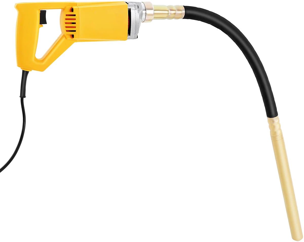 Fubzz Betontrilnaald - Elektrische Cement en Beton Vibrator 850W - 1M Trilschacht - 4500RPM Trilmotor - Bouwgereedschap voor Fundering - Geel