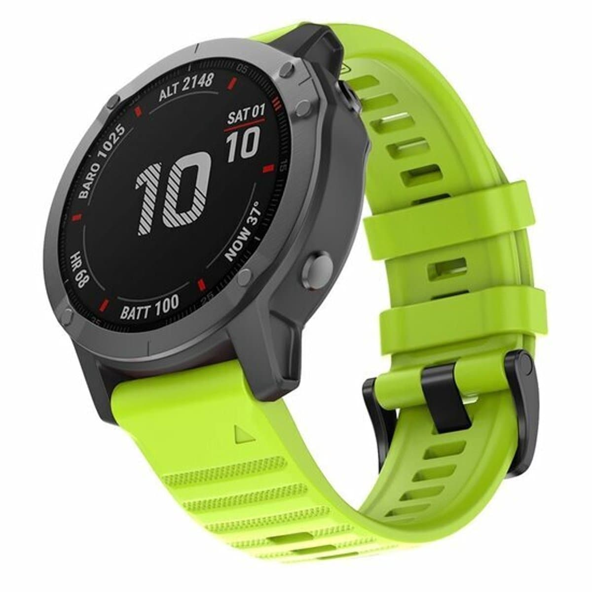 By Qubix - Geschikt voor Garmin bandje - 26mm Quickfit - Siliconen bandje - Groen - Geschikt voor Garmin Instinct 3 - 50mm