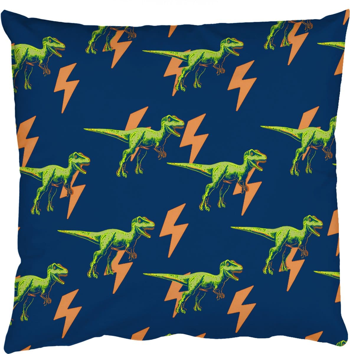 Sierkussens - Kussentjes Woonkamer - 40x40 cm - Bliksemschichten - Oranje - Dinosaurussen