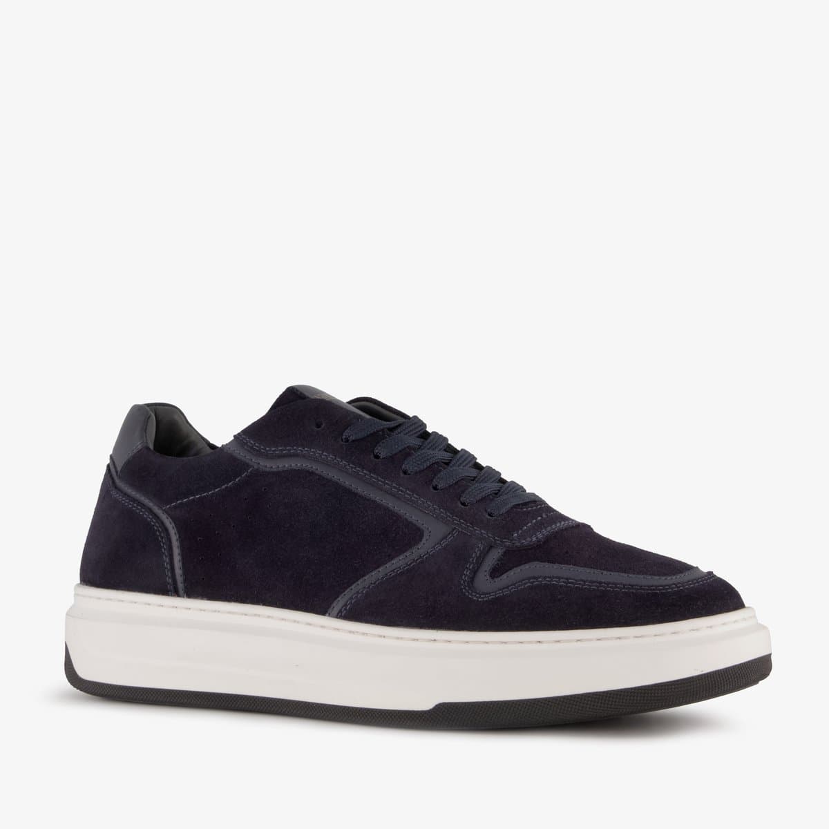 Van Beers suède heren sneakers blauw - Maat 42 - Echt leer - Uitneembare zool