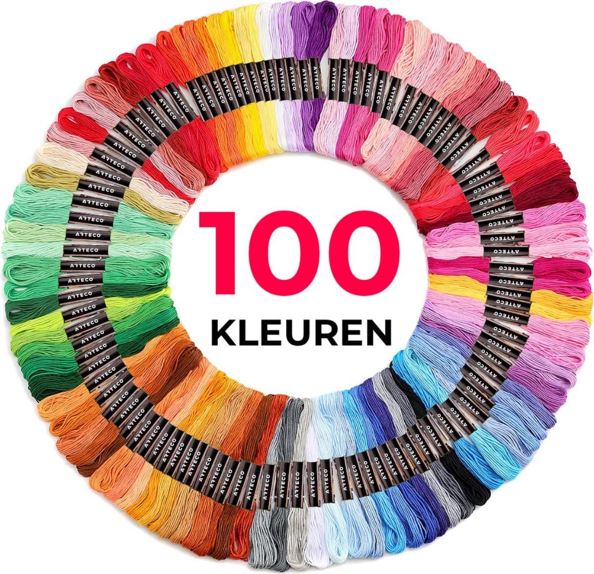 ARTECO® 100 Kleuren Borduurgaren - Borduren - Hobby - Geschenkdoos - Cadeau
