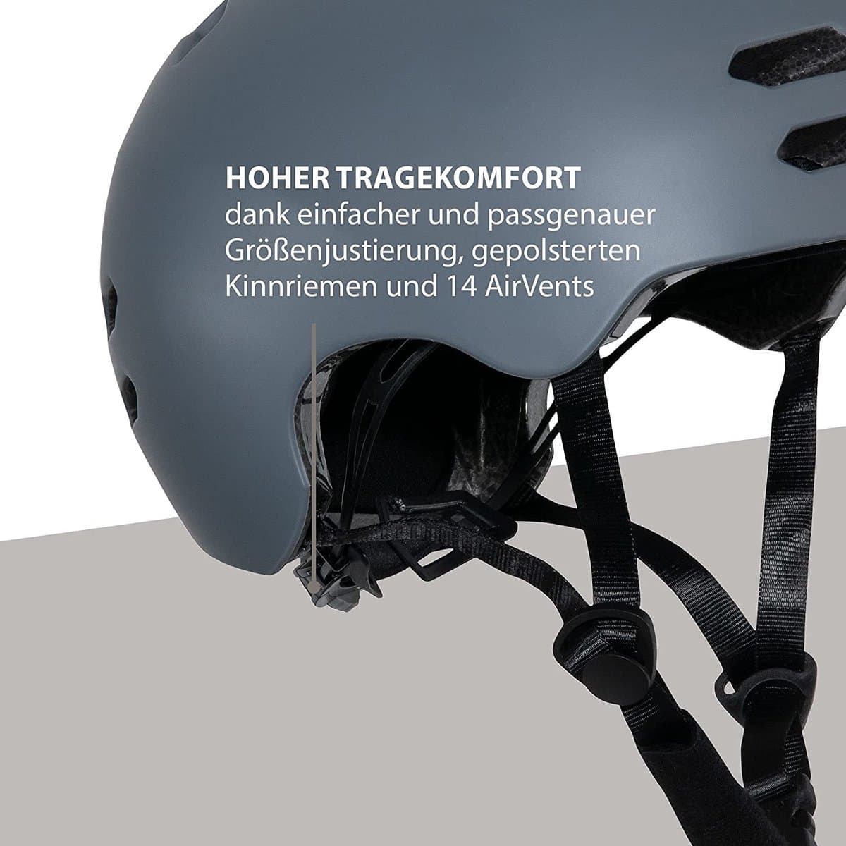 HUDORA Skaterhelm Allround Grafiet, Maat L (58-61cm)