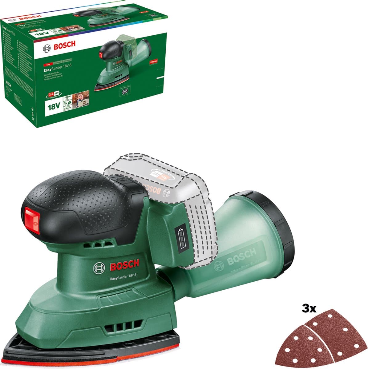 Bosch EasySander 18V-8 (zonder accu)