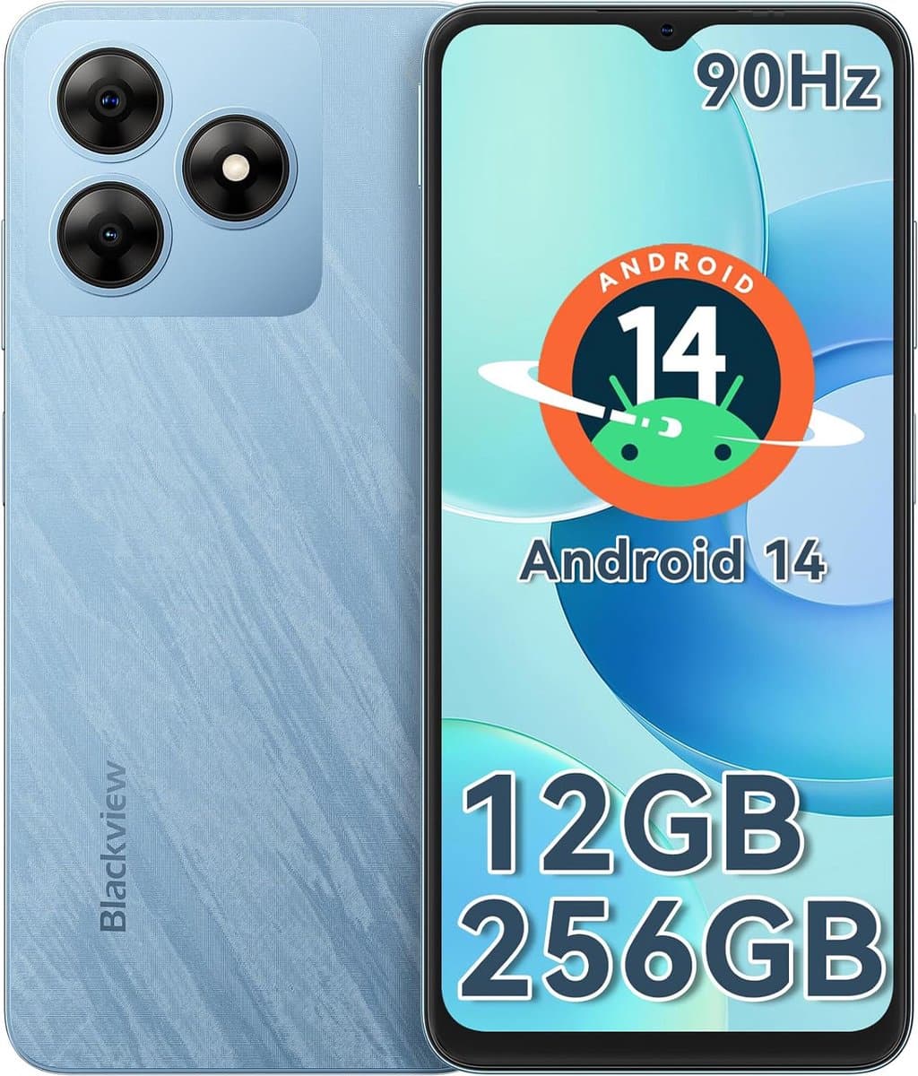 Blackview WAVE 8 - Smartphone - 256GB - 6.56 inch - 4G Dual SIM - 5000mAh - 6.56 inch - Android 14 - 90Hz - Blauw