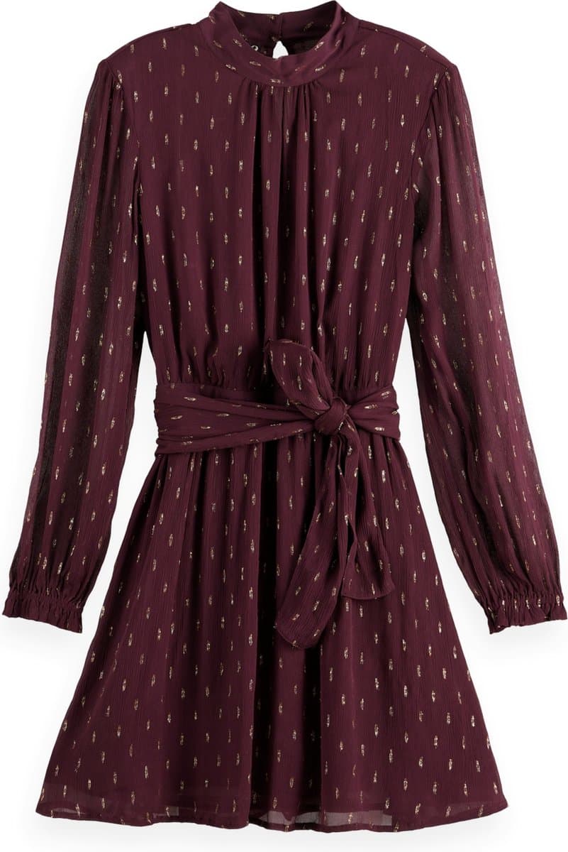 Scotch & Soda LUREX MINI DRESS WITH WRAP DETAIL Dames Jurk - Maat 40