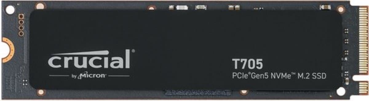 Interne Gaming SSD - CRUCIAAL - T705 SSD 1TB PCIe Gen5 NVMe M.2 (2024) - PCIe 3.0 en 4.0 achterwaartse compatibiliteit - CT1000T705SSD3