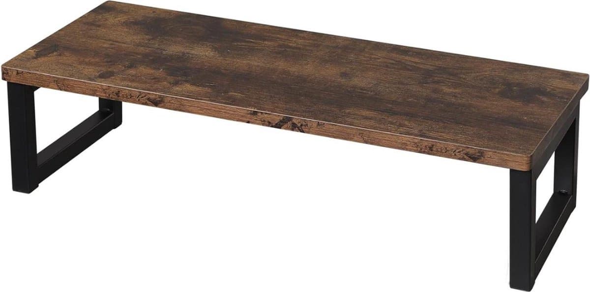 Laptop verhoger Hout Vintage Monitor Stand Houder - PC Laptop Computer Screen Riser - Desktop Storage Organizer Plank voor Thuis of op kantoor 55 x 23 x 14cm Donkerbruin laptop verhoger