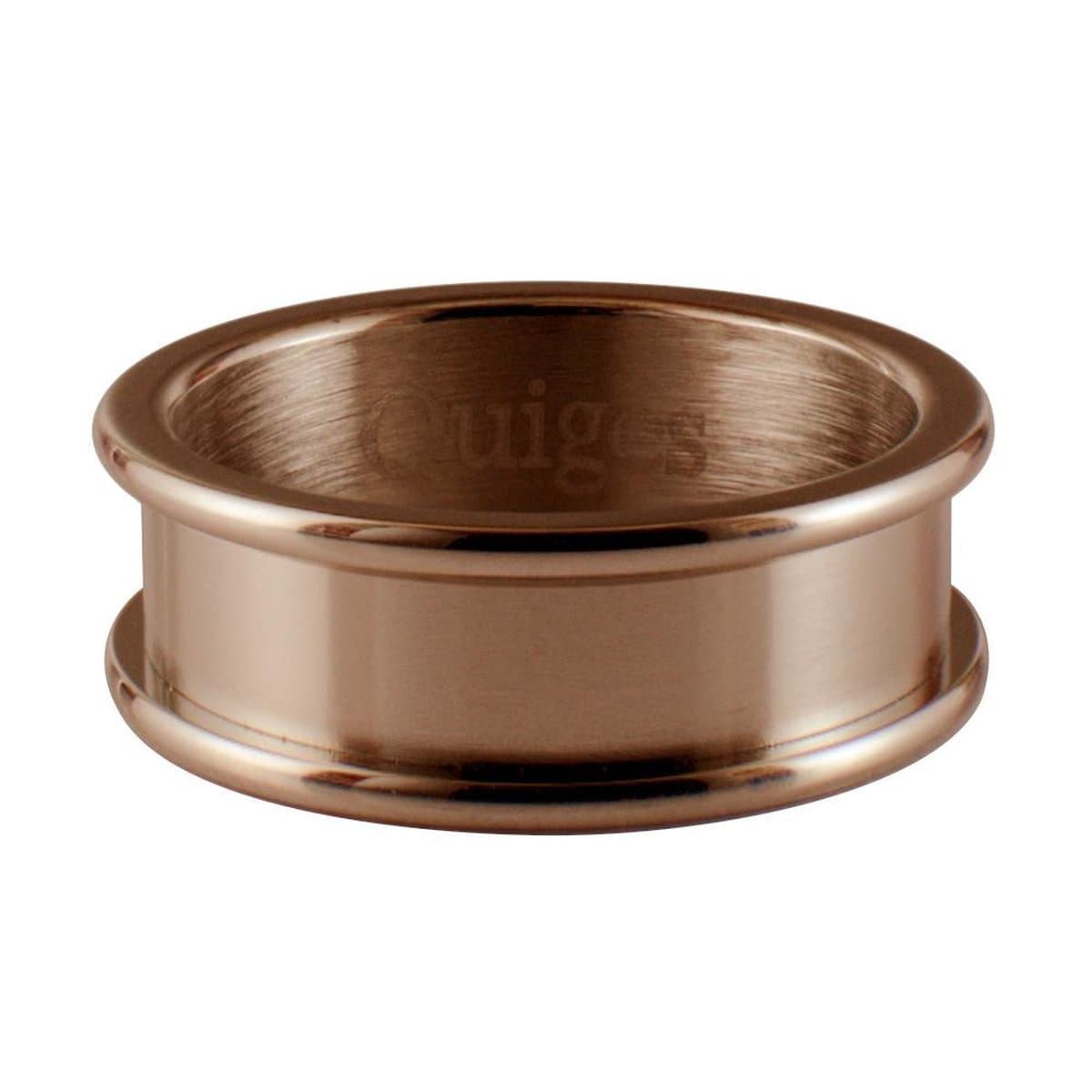 Quiges Stapelring Ring - Basisring - Dames - RVS roségoudkleurig - Maat 19 - Hoogte 6mm