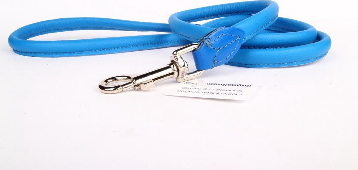 Dog's Companion - Leren Hondenriem - Lengte: 120 cm x 8 mm - Blauw