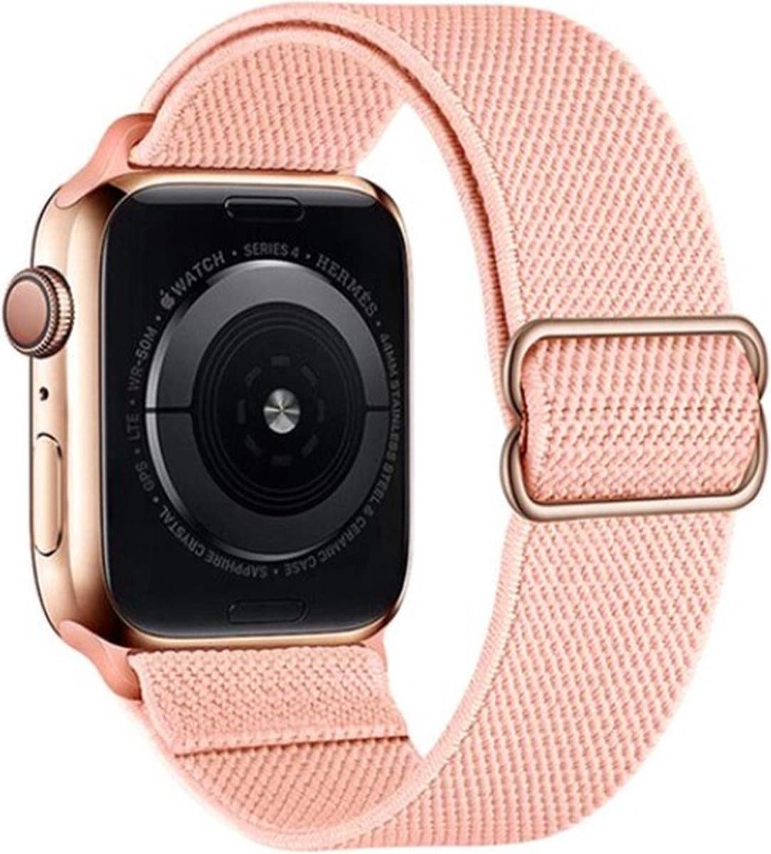 Nylon Stretch Band - Baby Roze - Geschikt Voor Apple Watch Series 42/44/45mm