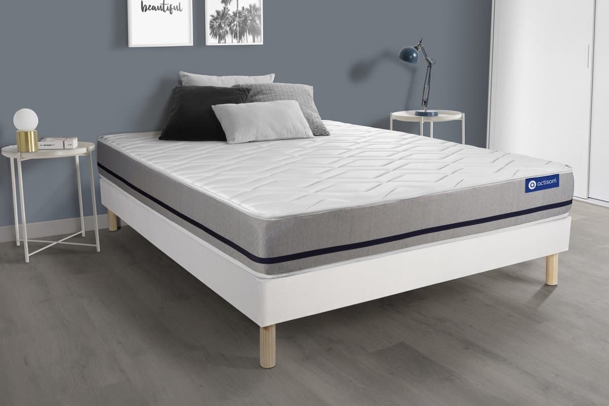 Complete boxspring met matras tweepersoons- Actisom Actiflex soft wit - Pocketveren - 180 x 220 cm
