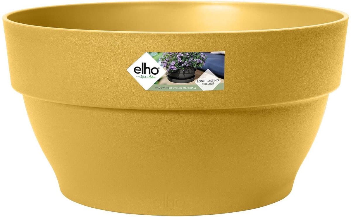 Elho Vibia Campana Schaal 27 - Bloempot voor Buiten - Ø 27.0 x H 14.0 cm - Honinggeel
