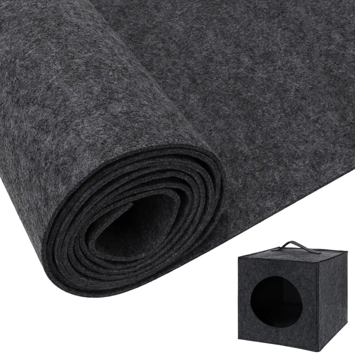 SnelShoppen - Vilt Stof, 40 x 250 cm x 3 mm, Medium Grijs, 100% Polyester, Knutsel Vilt voor DIY Projecten, Patchwork, Tassen, Decoratie en Creatieve