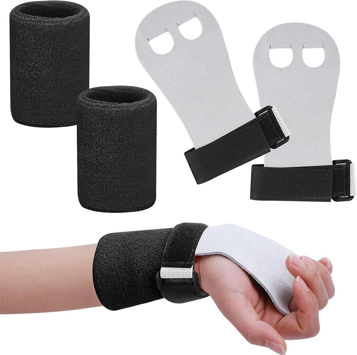Gymnastiek Grip Pads - Turnhandschoenen Polsbeschermers - Sporten Beschermen - Verstelbare Klittenbandsluiting - 2 Vingergaten - Meerkleurig