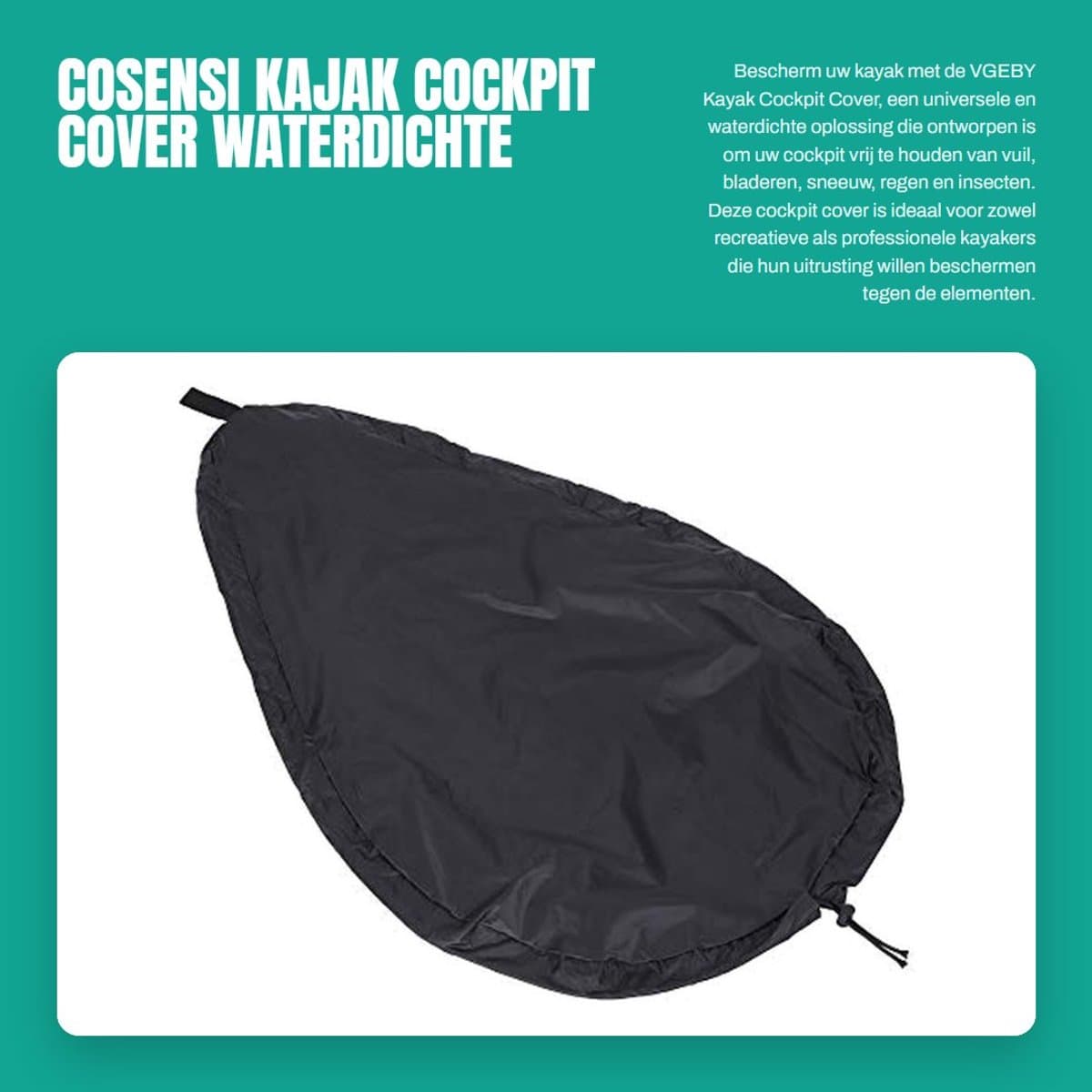 Dailygoods- Kajak Cockpit Cover Waterdicht - Universele Protector - Verstelbare Schokkoordrand - Scheurbestendig Oxford Doek - UV50+ Blokkerend - Bescherming tegen Vuil en Insecten - Kajakhoes