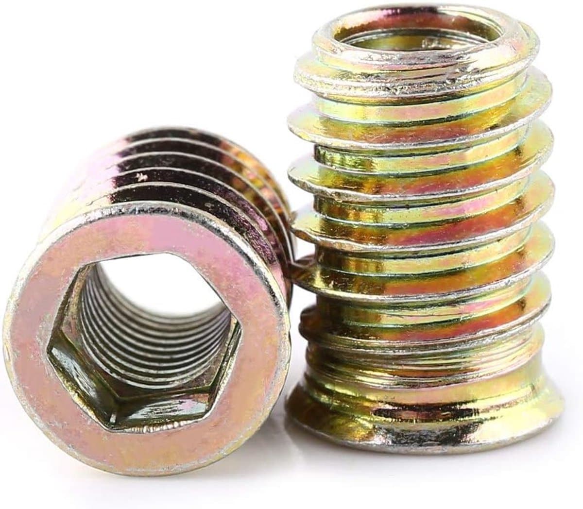20st Draad Insert M6 M8 M10 Press Nut Messing Schroefdraad Sockets Interne Draad Kartelmoeren Inbedding Noten voor Plastic Onderdelen Door Hitte of Ultrasoon in 3D Printer Onderdelen(M8*20mm)