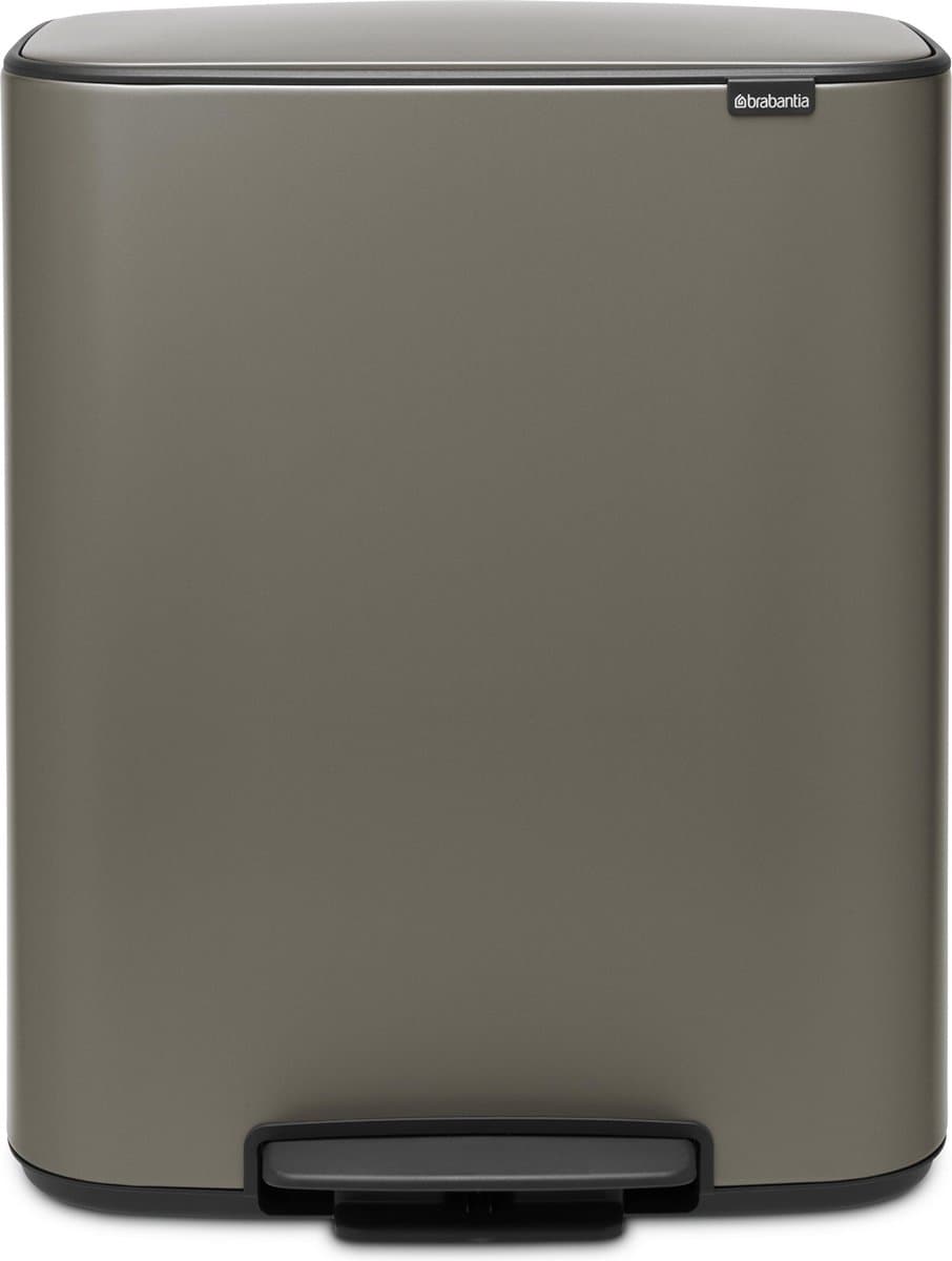 Brabantia Bo Pedal Bin 60 Liter Platinum