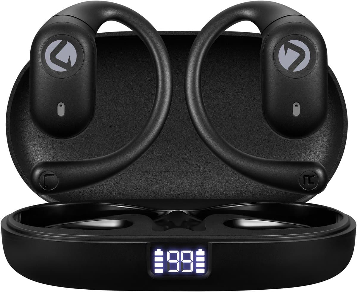 Volkano Stride 2 Air Conduction Draadloze Oordopjes met Oorhaak – Bluetooth 5.4 - IPX5 - LED-display - Open-Ear - 28 uur Speeltijd