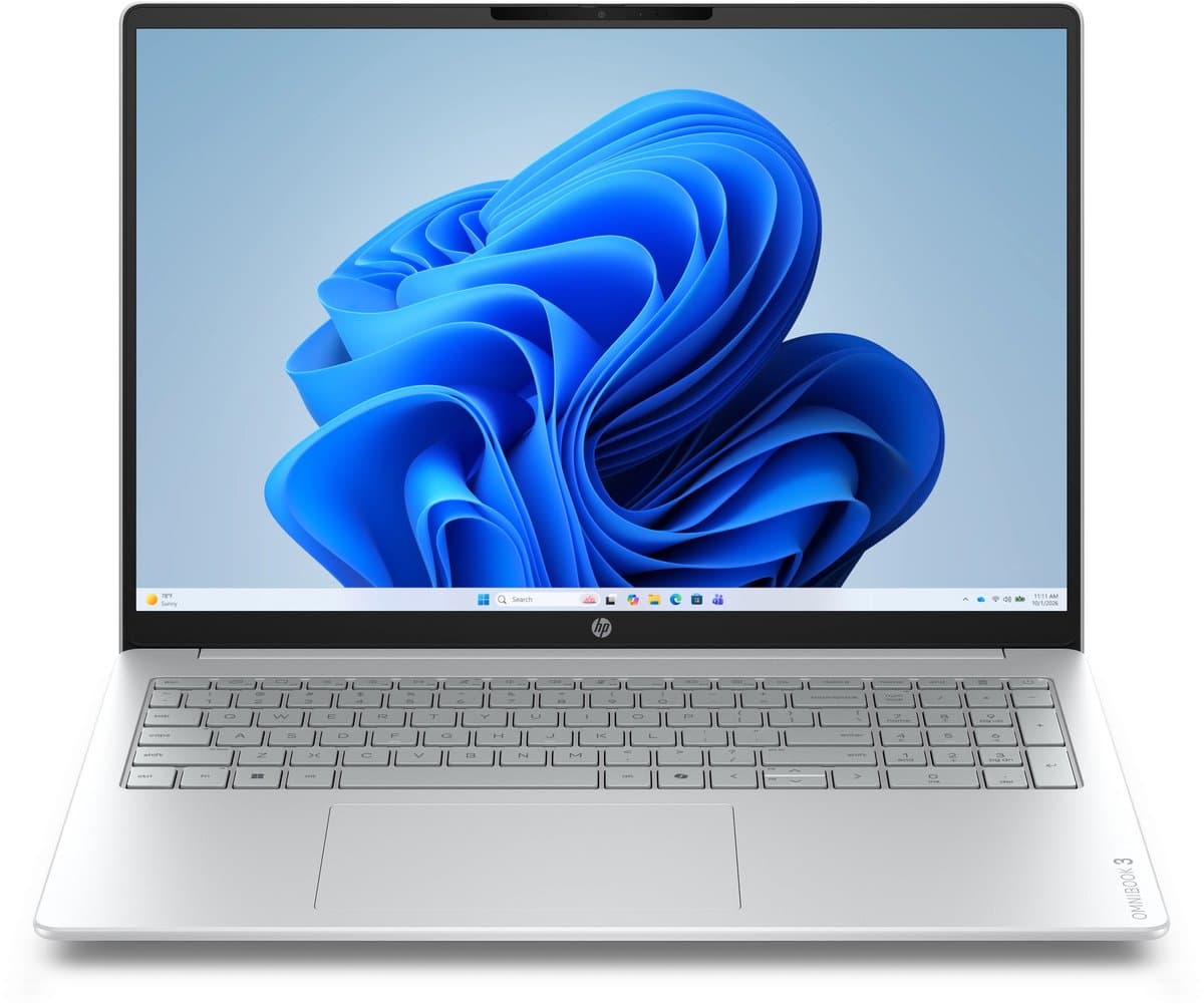 HP OmniBook 3 16-by0058ndx AMD Ryzen™ 5 7520U Laptop 40,6 cm (16") 2K 8 GB LPDDR5-SDRAM 512 GB SSD Wi-Fi 6 (802.11ax) Windows 11 Home Grijs, Zilver