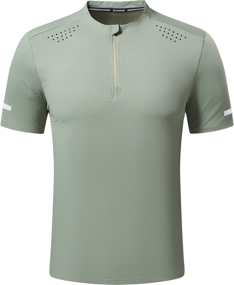 YOUTHUP Heren Casual Sport Halfrits Kort T-Shirt - Ref Streep - M