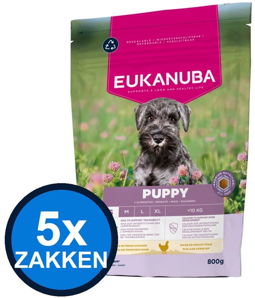 5x Eukanuba - Life Care Dog Puppy Small Chicken - Hondenvoer Droogvoer - 800 g