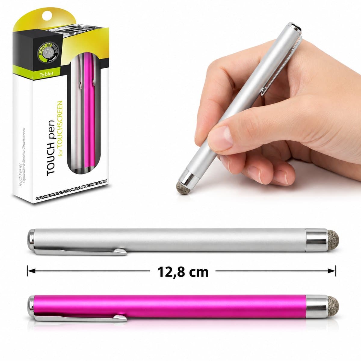 Point of View - Touch pen Aluminum Stylus Duo pack (Zilver+Roze)