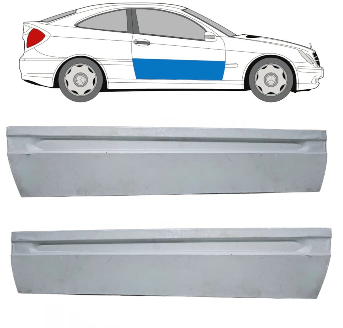 Deur reparatiepaneel voor Mercedes CL-Class 203 2000-2008 / Links + Rechts / Set