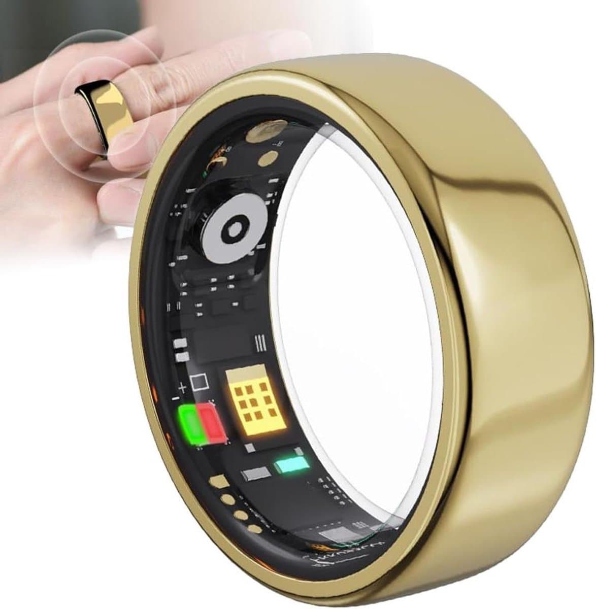 Smart Ring - Fitness Tracker - Gezondheid Monitoren - IP68 Waterdicht - Maat 13 - Goud