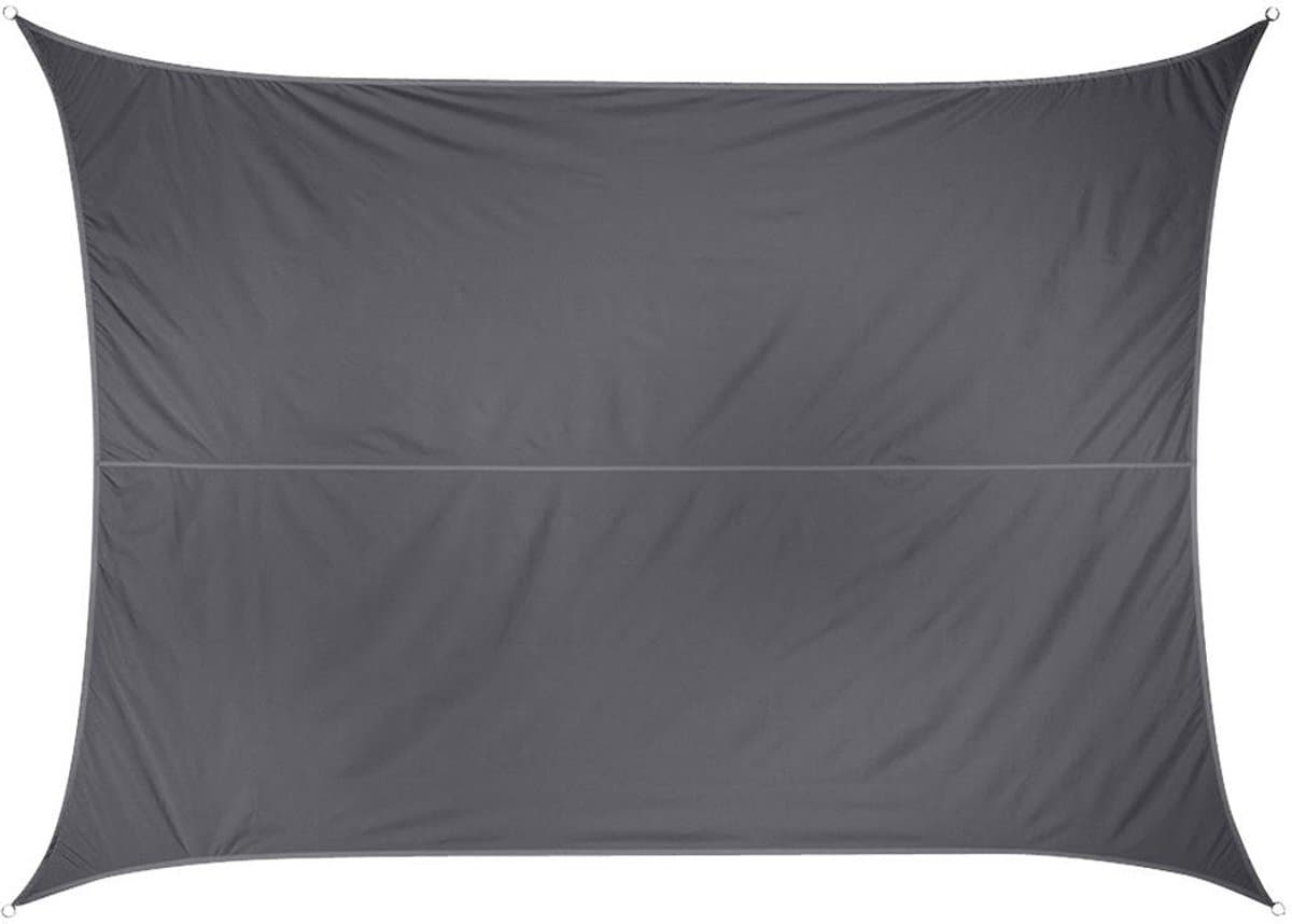Schaduwdoek/zonnescherm Curacao rechthoekig grijs waterafstotend polyester - 3 x 4 meter - Terras/tuin zonwering