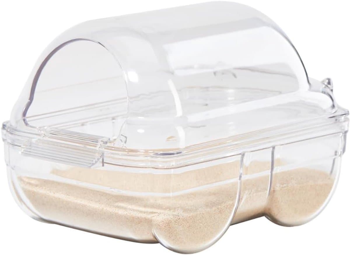 zandbad, hamsterbad, hamsterbad voor hamster zandbad Syrisch, Hamster badkuip, transparante hamsterbadkamer,voor Syrische hamster cavia-rattenmuizen (XS (14 * 9 * 8.5 cm))