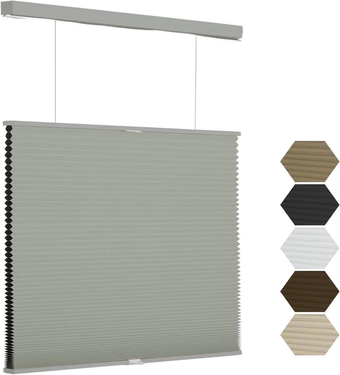 Draadloze Raamdecoratie - Honingraat Jaloezieën - Lichtregeling Thuis - Top Down Bottom Up - 31x72 Inch - Grijs