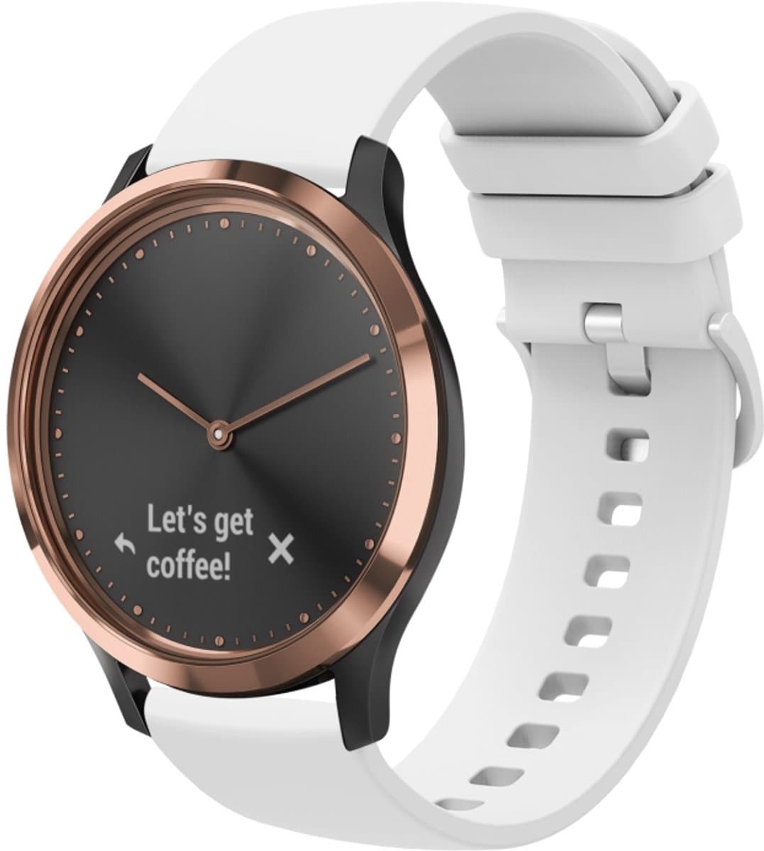 Voor Garmin Vivomove HR Sport 20mm Effen Kleur Zachte Siliconen Horlogeband (Wit)