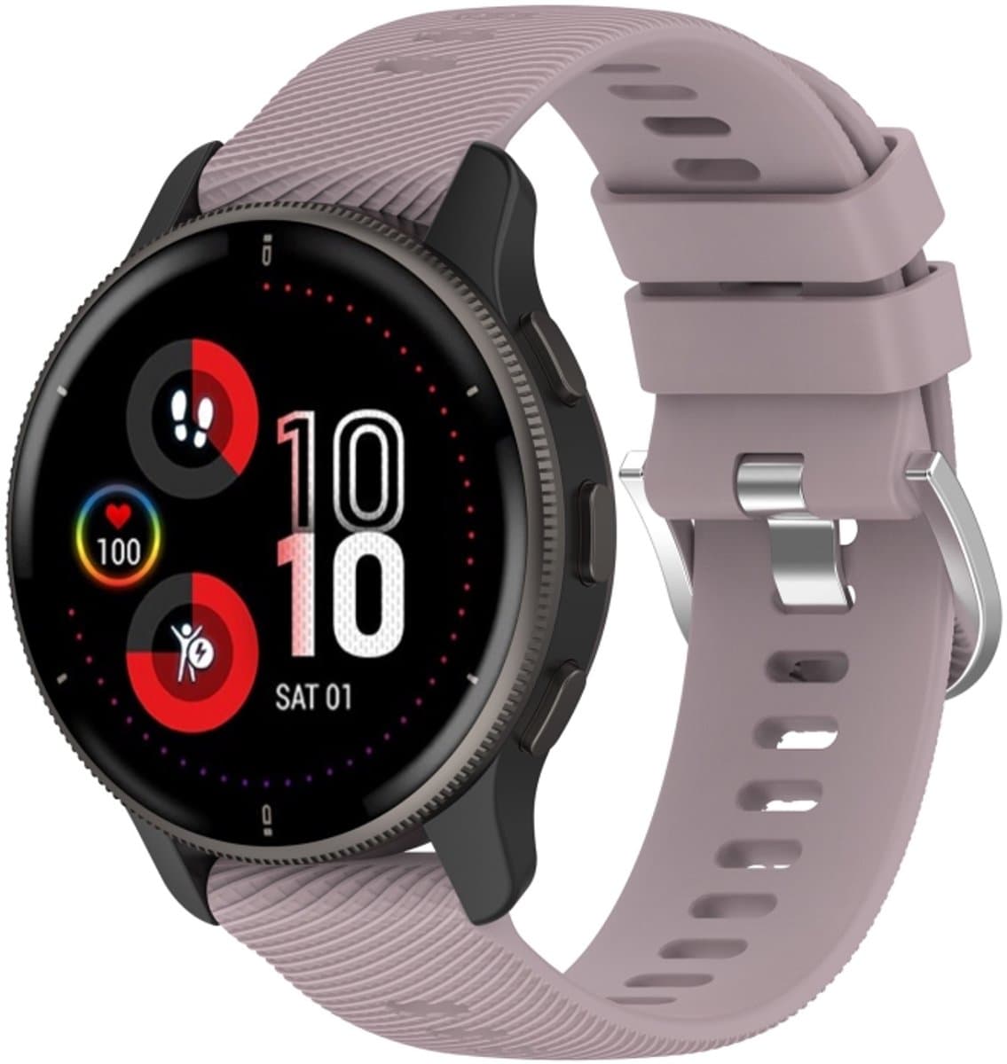 Voor Garmin Venu 2Plus 20mm Cross getextureerde siliconen horlogeband (paars)