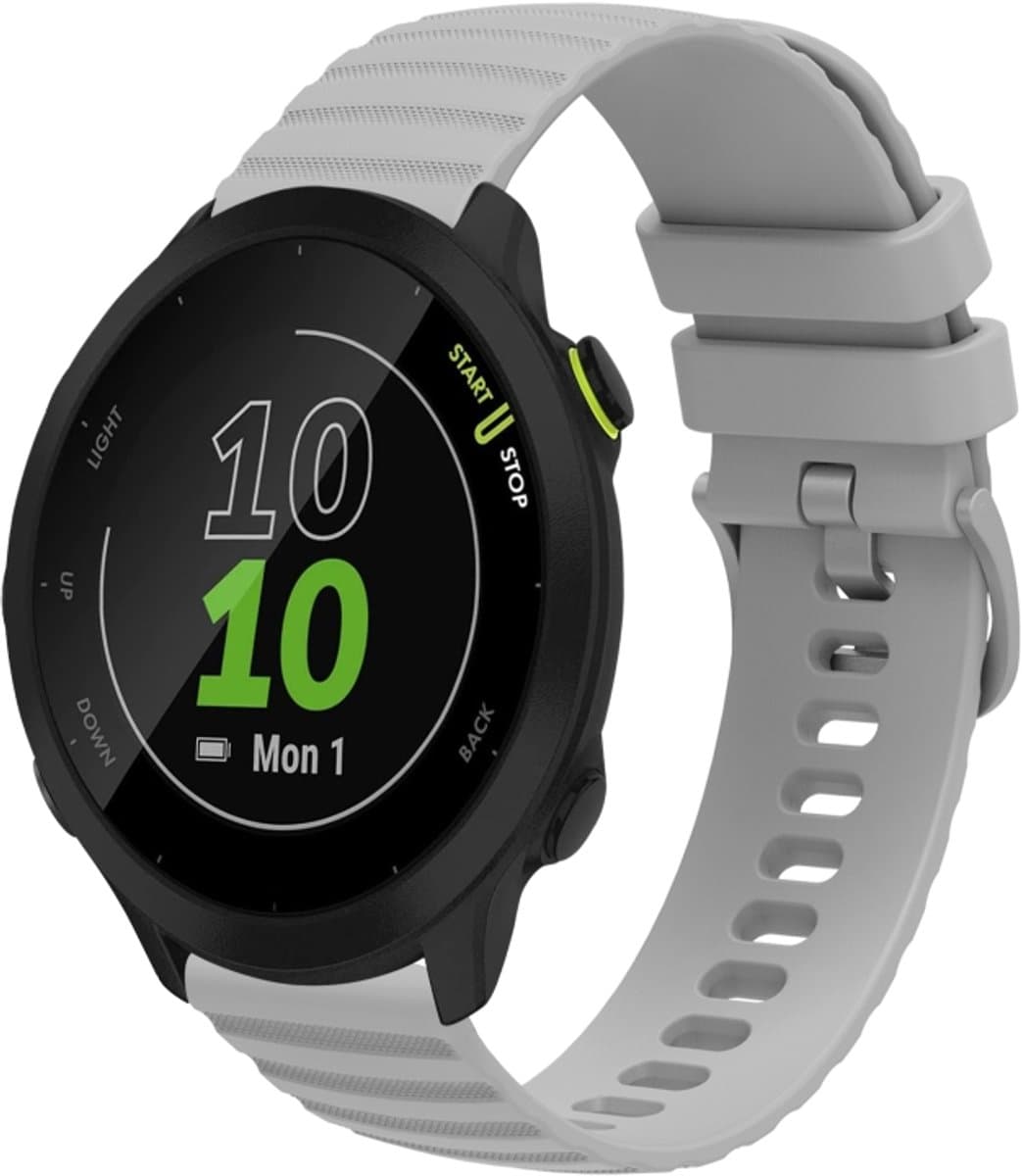 Voor Garmin Forerunner 55 20mm golvend stippatroon effen kleur siliconen horlogeband (grijs)