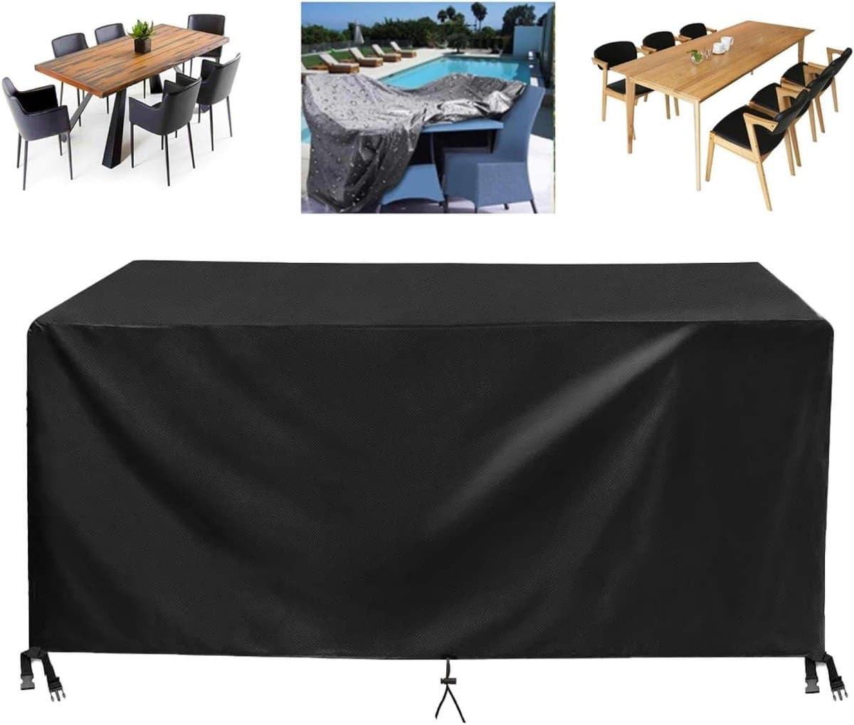 Tuinmeubel Beschermhoes - Outdoor Meubelkleed - Meubels Beschermen - Waterdicht Winddicht - 200 x 80 x 85 cm - Zwart