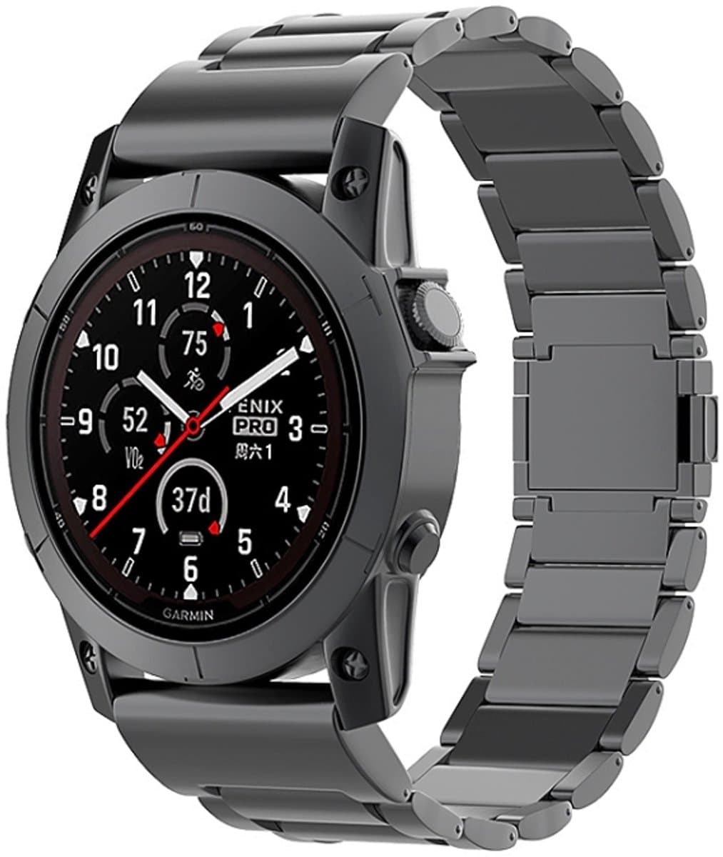 Voor Garmin Fenix 7 / Forerunner 965 22 mm driekralen magnetische gesp metalen snelsluiting horlogeband (zwart)