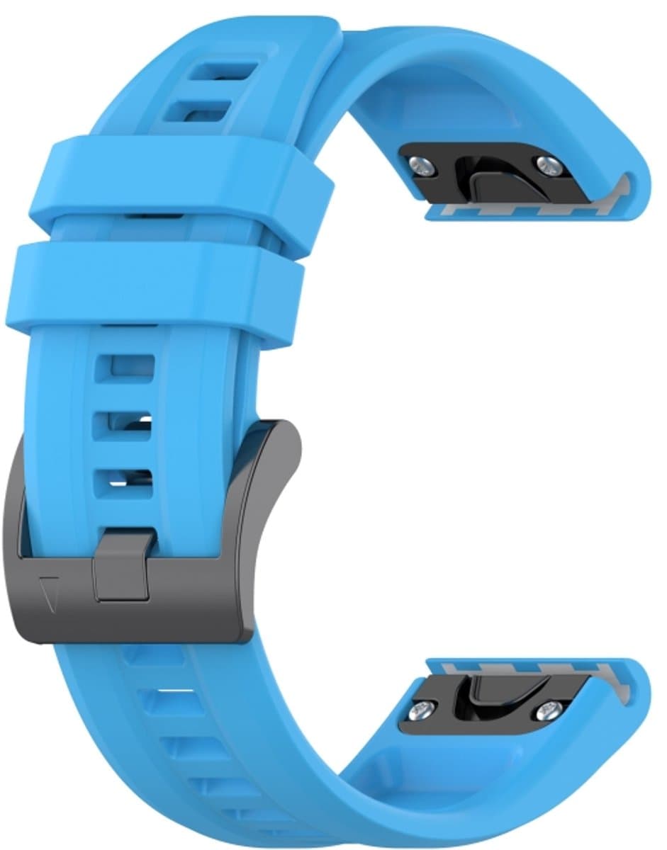 For Garmin Fenix 7X 26mm Silicone Sport Pure Color Watch Band(Blue)