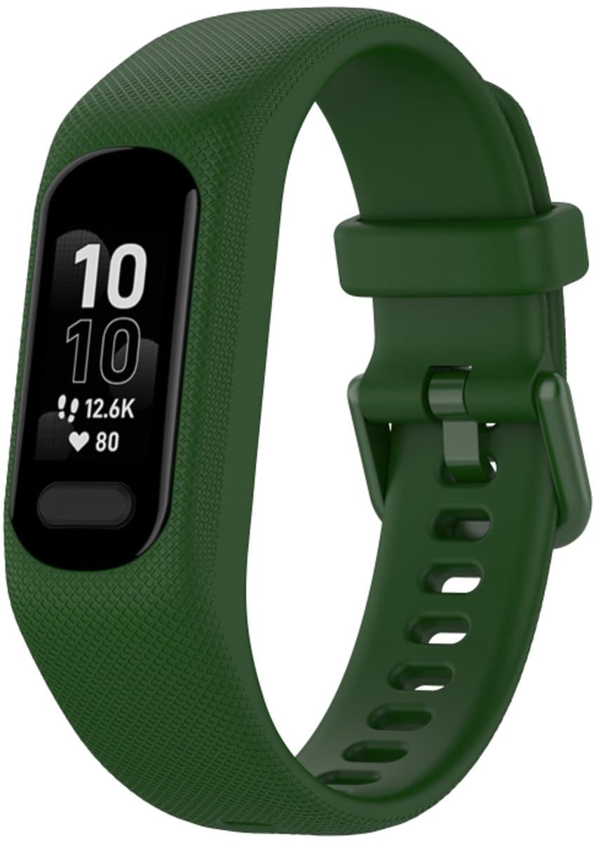 Voor Garmin Smart 5 effen kleur siliconen horlogeband (legergroen)