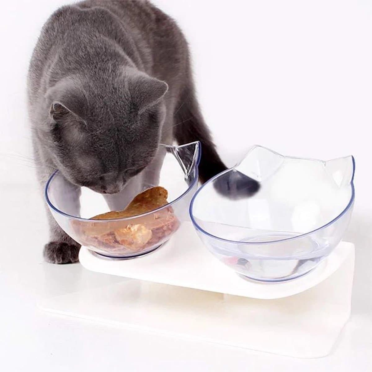 kattenvoerbakjes -Dieren Water & Voer Set - Katten/Hon - Voerbak - Drink bak katten zonder morsen -Voor Katten en Honden Dierenvoeding - Drinksilo