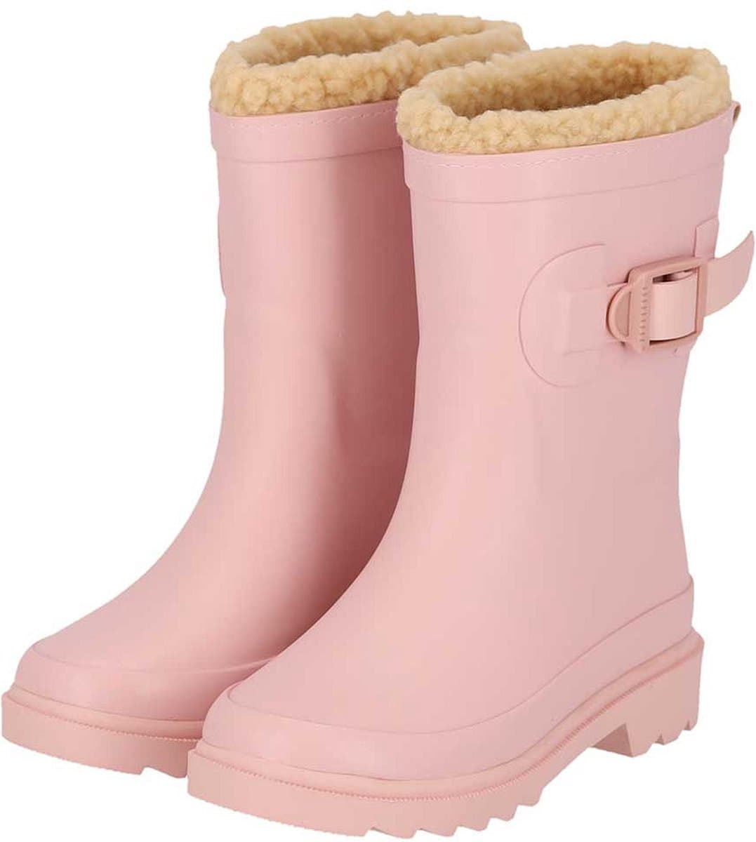 XQ - Regenlaarzen kinderen - Unisex - Fake Fur voering - Roze - Regenlaarzen meisjes - Regenlaarzen jongens - Regenlaarzen kind
