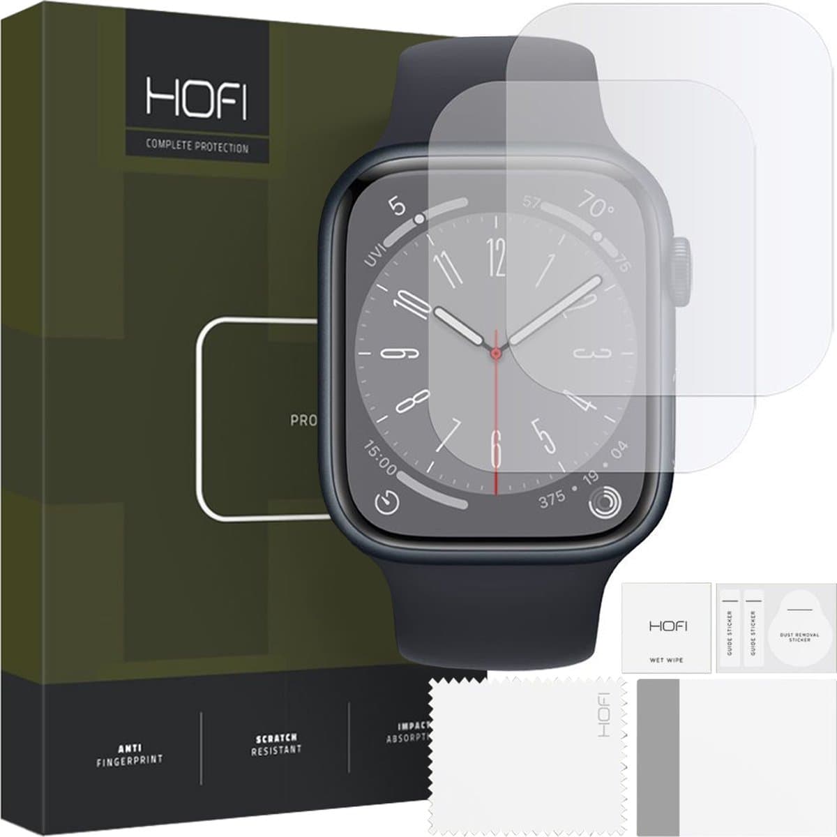 HOFI - HYDROFLEX - PRO+ HYDROGEL FILM 2-PACK APPELHORLOGE - 4 / 5 / 6 / 7 / 8 / 9 / SE - (44 / 45 - MM) - HELDER
