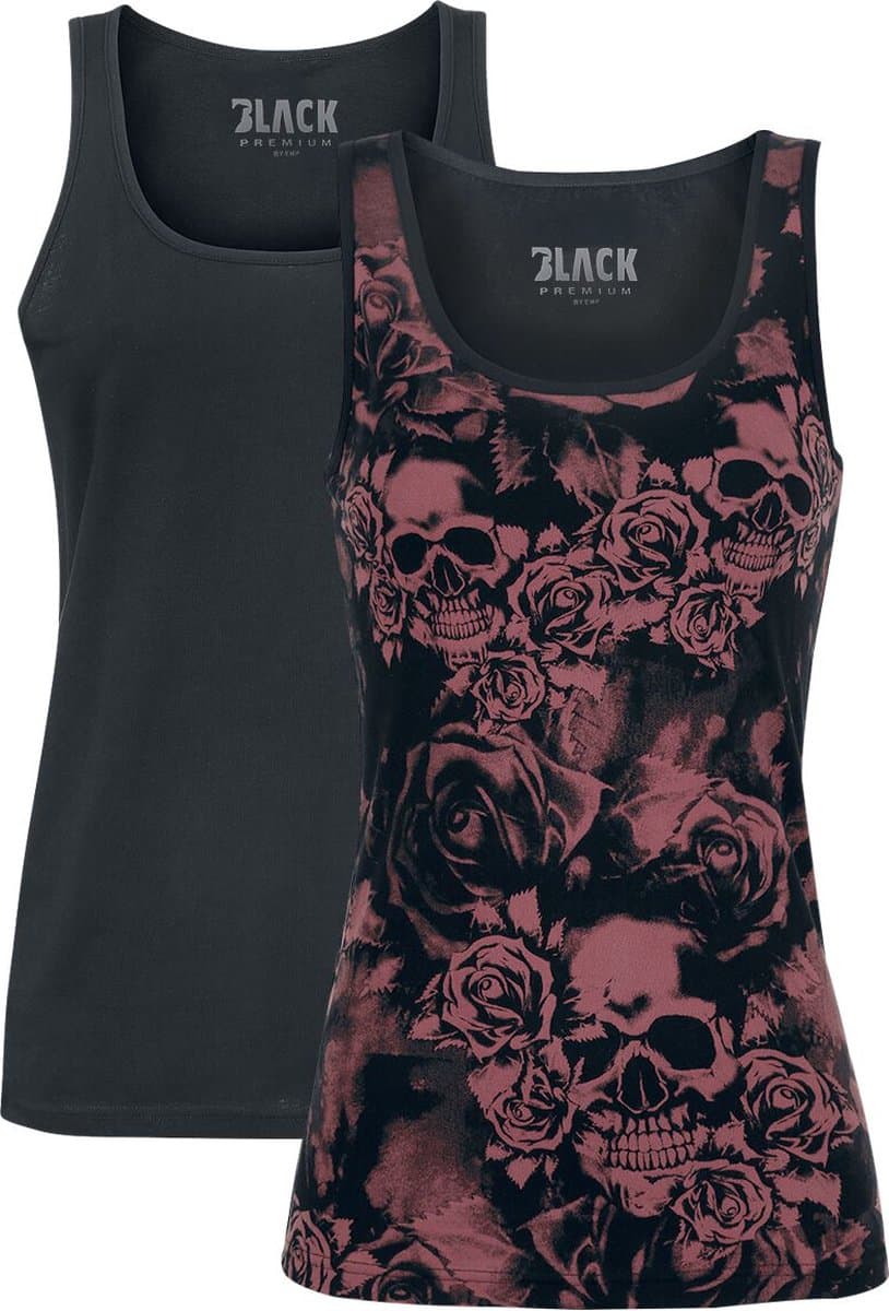 Black Premium by EMP Zwarte topjes in een dubbele verpakking - Dames - M