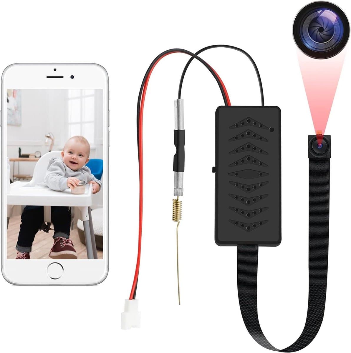 Spycam - WiFi-minicamera 2.4G WiFi draagbare 1080P HD spioncamera met bewegingsdetectie