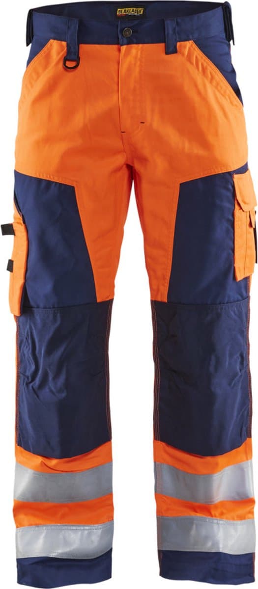 Blaklader Werkbroek High Vis zonder spijkerzakken 1566-1811 - High Vis Oranje/Marineblauw - D96