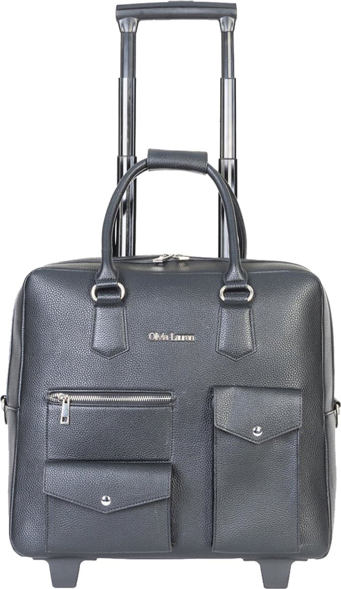 Olivia Lauren Laptoptrolley Dames / Businesstrolley - 17 inch - Kunstleer - Onyx - Zwart