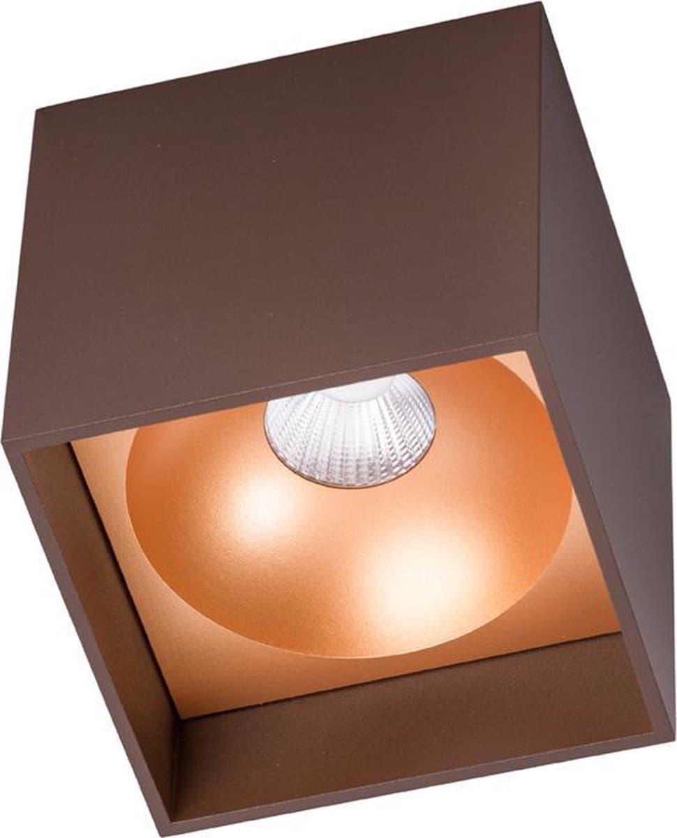 Berla Moderne Opbouwspot Bruin/Goud - Vierkant - 2700K 650LM - 7W - LED - Verlichting 220-240V